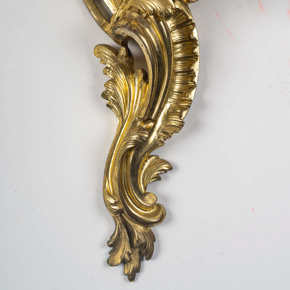 A Large Pair Of Louis XV Rocaille Style Three-light Wall Sconces In Gilt Bronze, C. 1850-photo-3