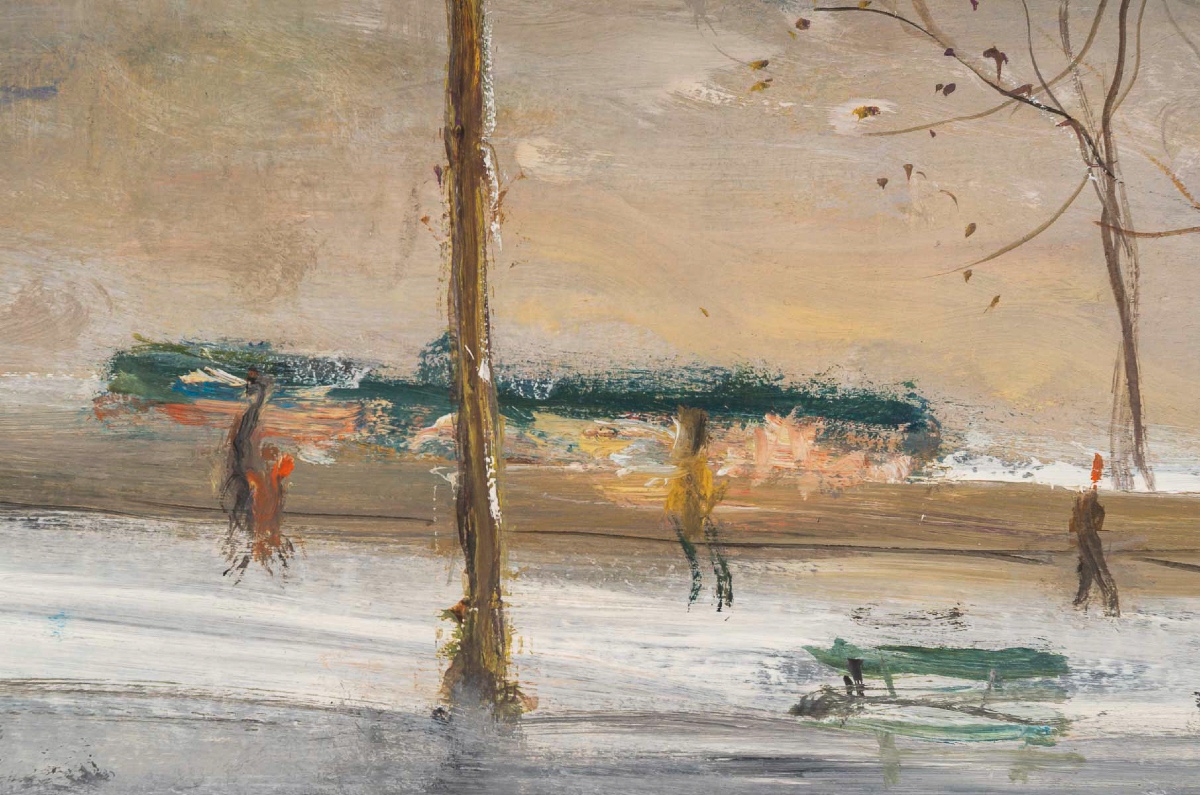 Serge Belloni (1925-2005) Vue Panoramique des Quais de Seine huile sur bois  vers 1997-photo-3