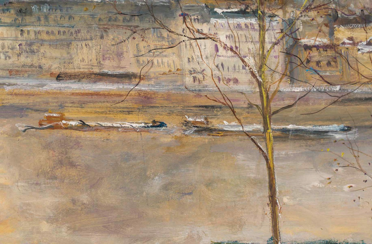 Serge Belloni (1925-2005) Vue Panoramique des Quais de Seine huile sur bois  vers 1997-photo-6