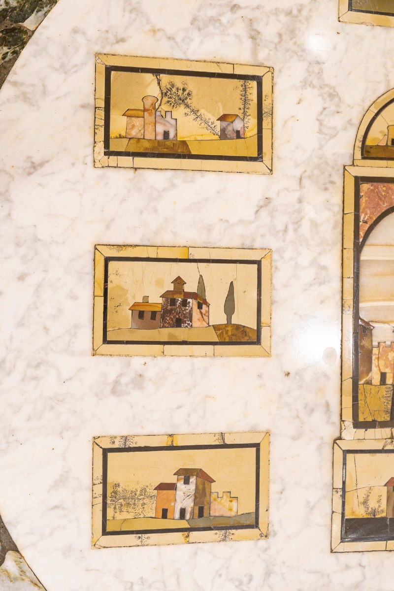 Florentine Hardstone And Marble Marquetry Pedestal Table, C. 1810-photo-3