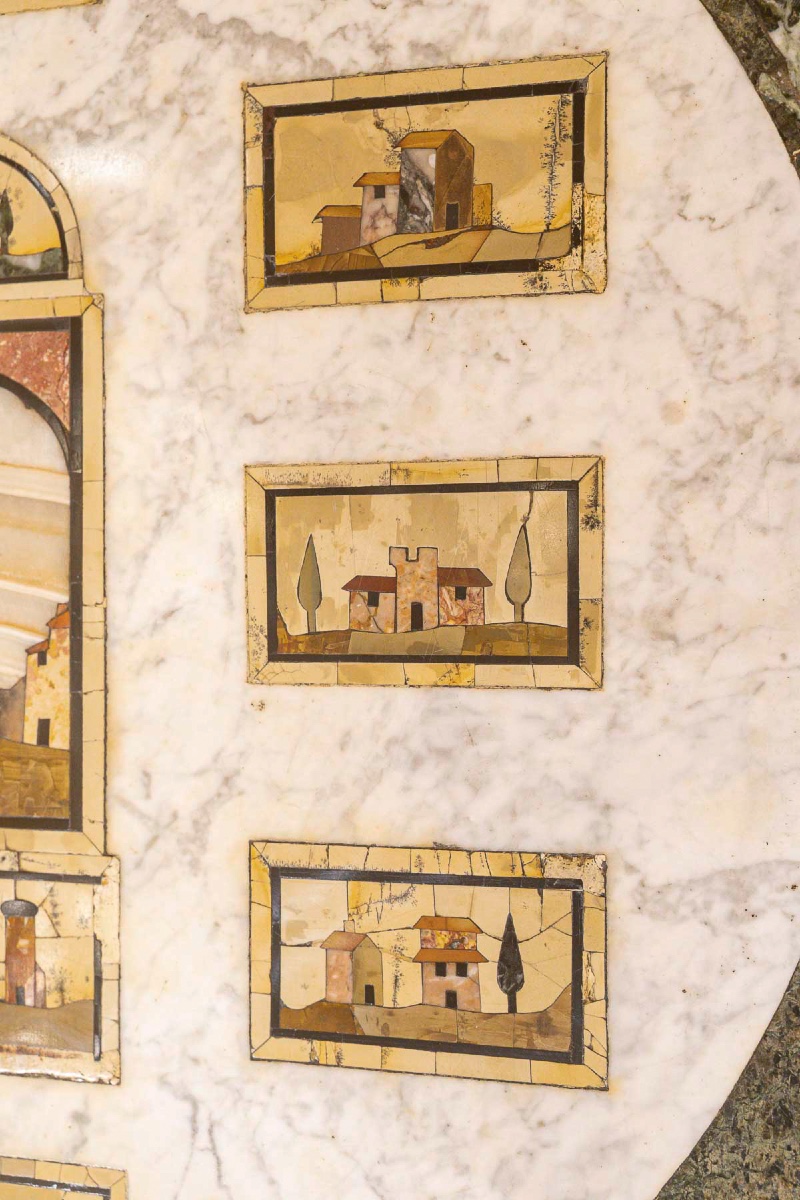 Florentine Hardstone And Marble Marquetry Pedestal Table, C. 1810-photo-1