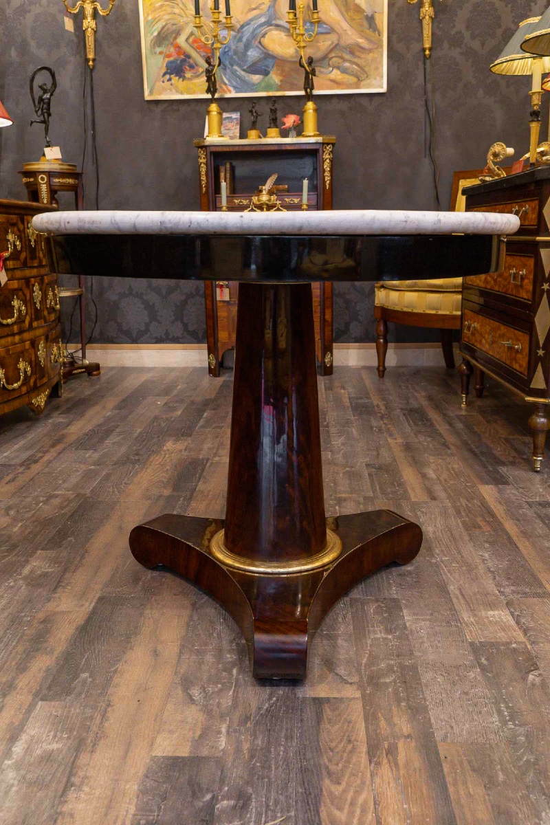 Florentine Hardstone And Marble Marquetry Pedestal Table, C. 1810-photo-2