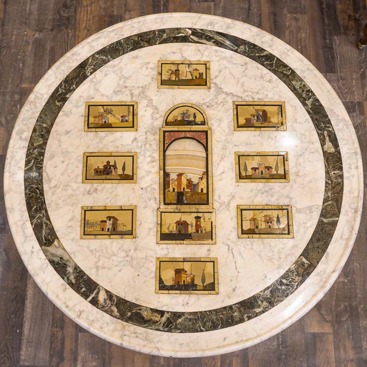 Florentine Hardstone And Marble Marquetry Pedestal Table, C. 1810