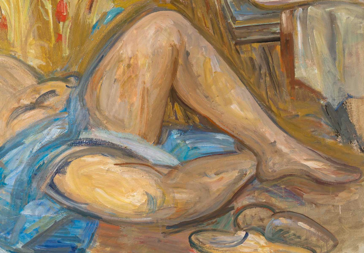 André Planson (1898–1981) – Reclining Nude In A Wheat Field, Oil On Canvas-photo-4