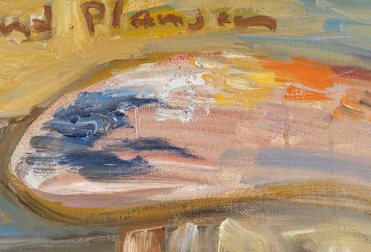 André Planson (1898–1981) – Reclining Nude In A Wheat Field, Oil On Canvas-photo-3