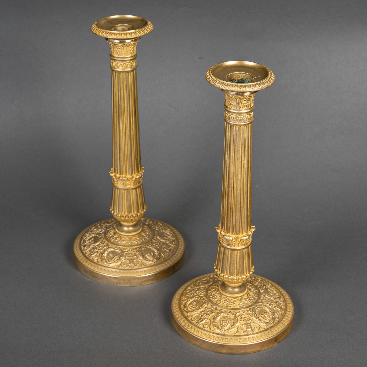 Gérard-jean Galle (1788–1846) A Pair Of Gilt Bronze Flambeaux, Converted In Lamps, C. 1820-photo-4