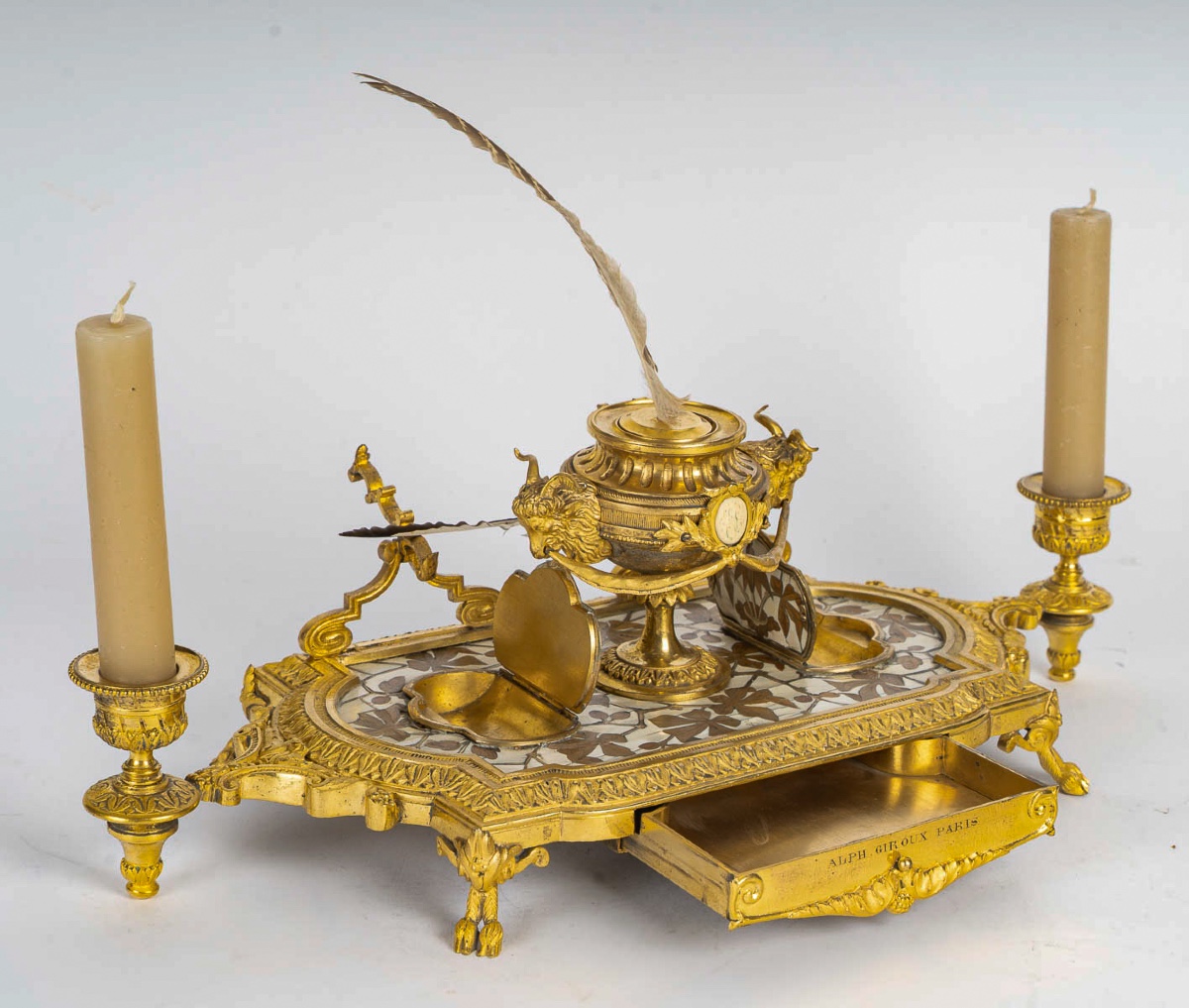 Ferdinand Duvinage (1823–1876) Inkwell, Maison Alphonse Giroux, Circa 1880-photo-3