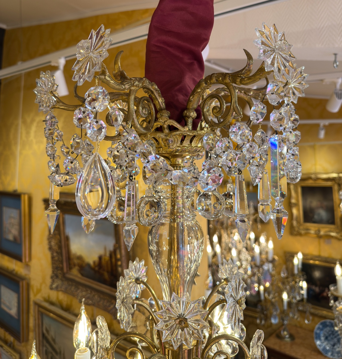 Napoleon III Period Chandelier In Gilt Bronze And Cut Crystal, Signed By The House Of Baccarat-photo-2