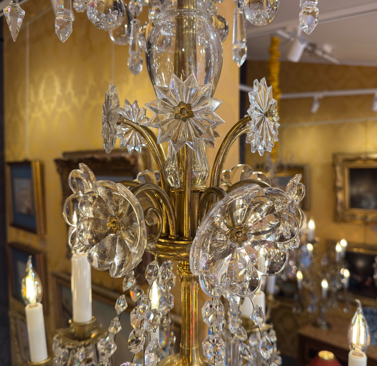 Napoleon III Period Chandelier In Gilt Bronze And Cut Crystal, Signed By The House Of Baccarat-photo-3