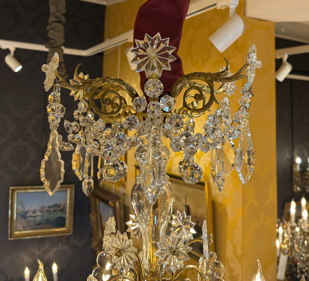 Napoleon III Period Chandelier In Gilt Bronze And Cut Crystal, Signed By The House Of Baccarat-photo-2
