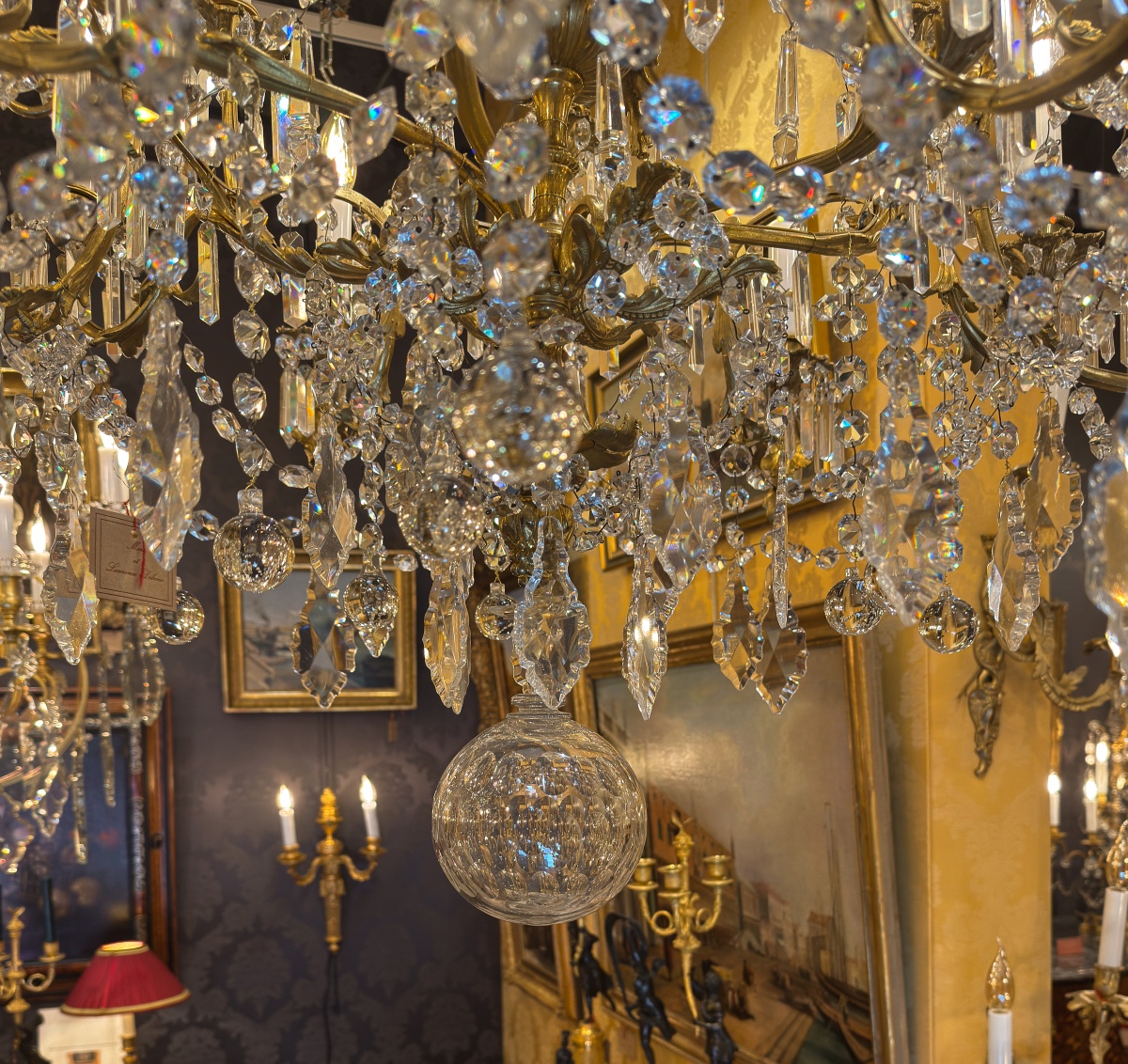 Napoleon III Period Chandelier In Gilt Bronze And Cut Crystal, Signed By The House Of Baccarat-photo-7