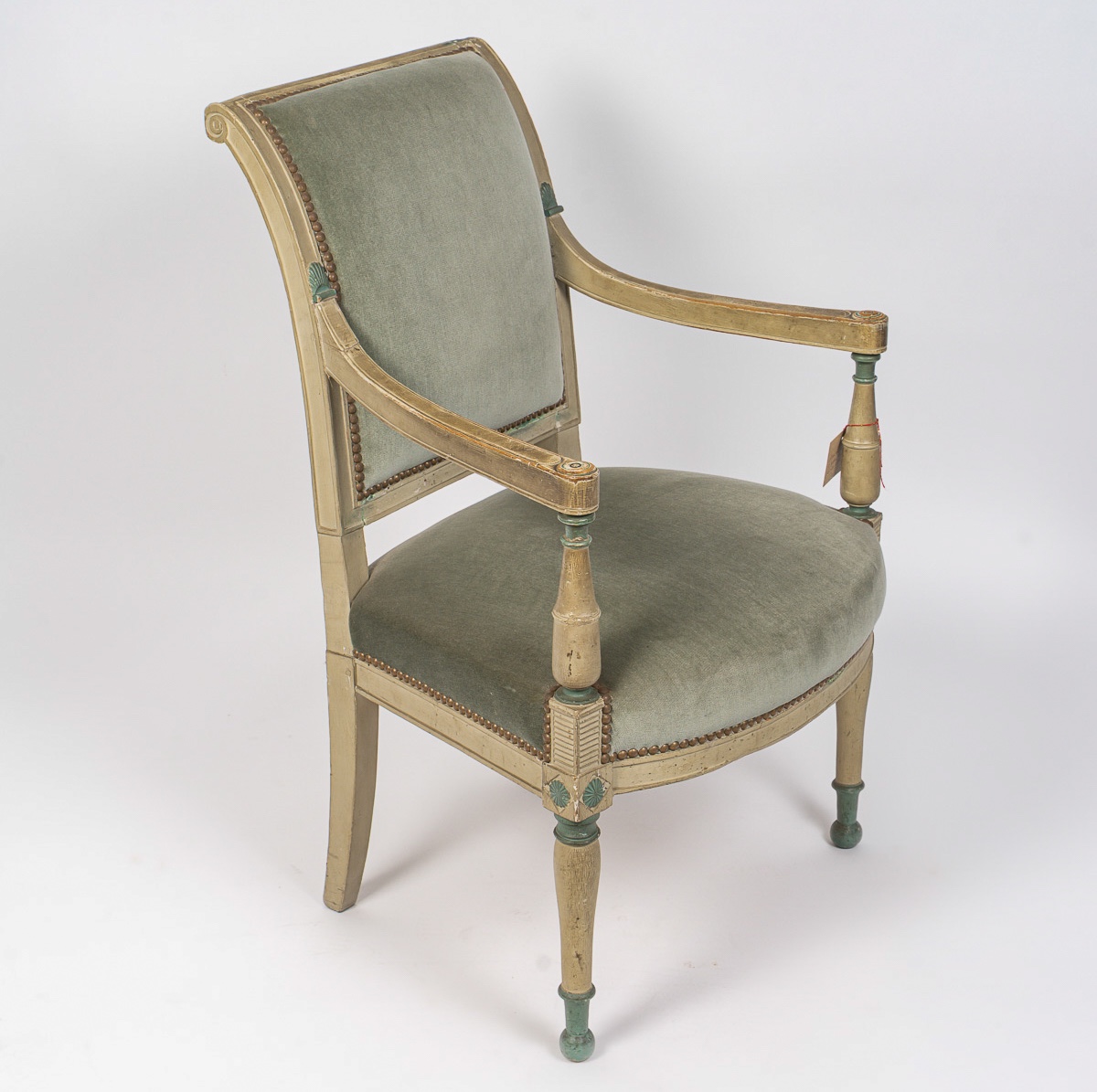 Série de six fauteuils en hêtre laqué d’époque Directoire (1795-1799)-photo-3