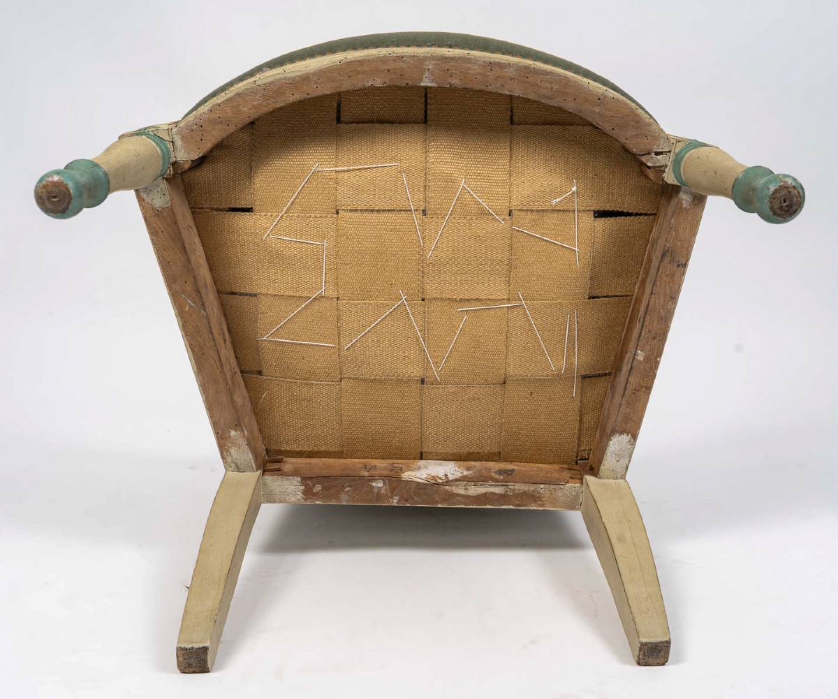 Série de six fauteuils en hêtre laqué d’époque Directoire (1795-1799)-photo-4