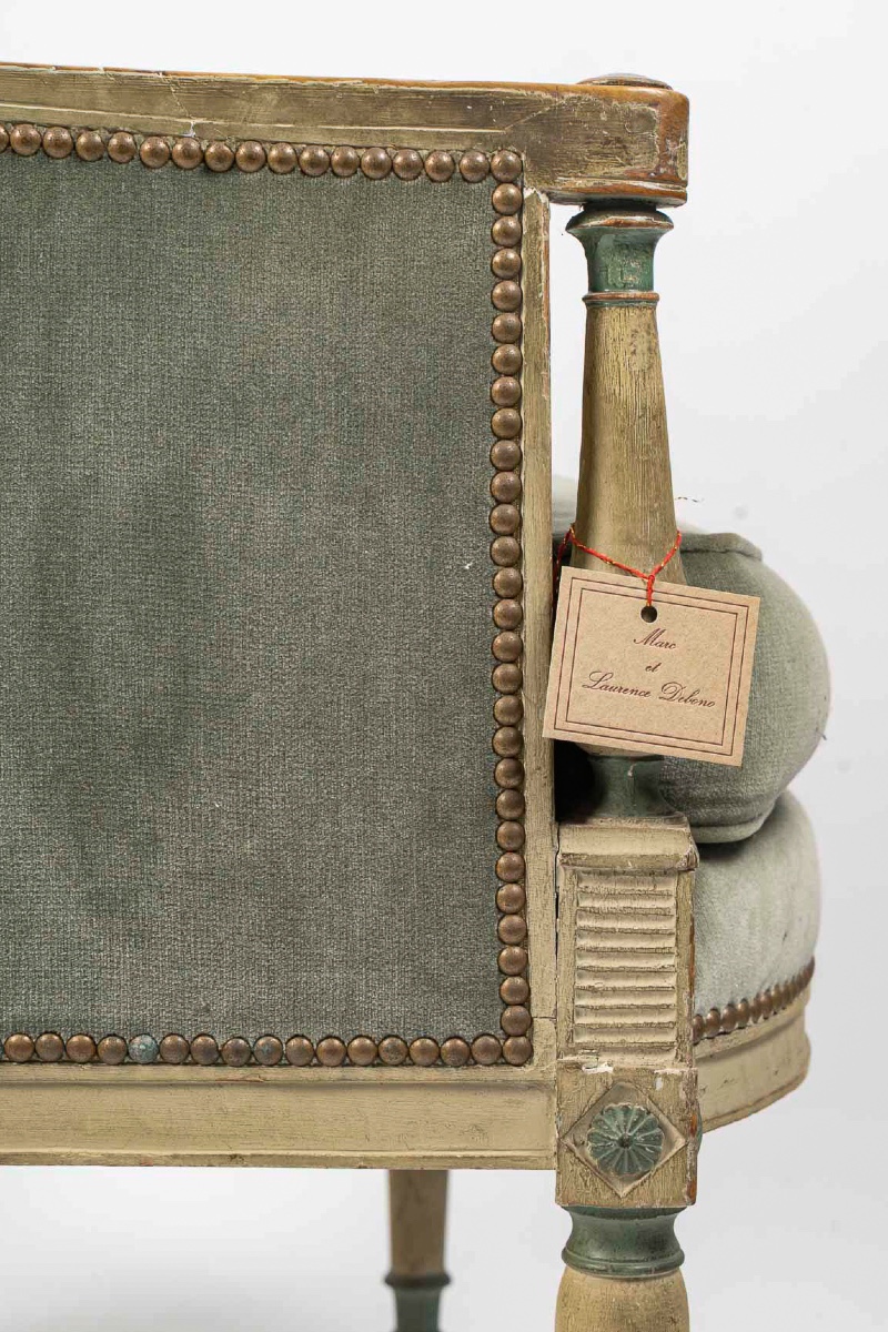 Une Bergère en hêtre laqué d’époque Directoire (1795-1799)-photo-7