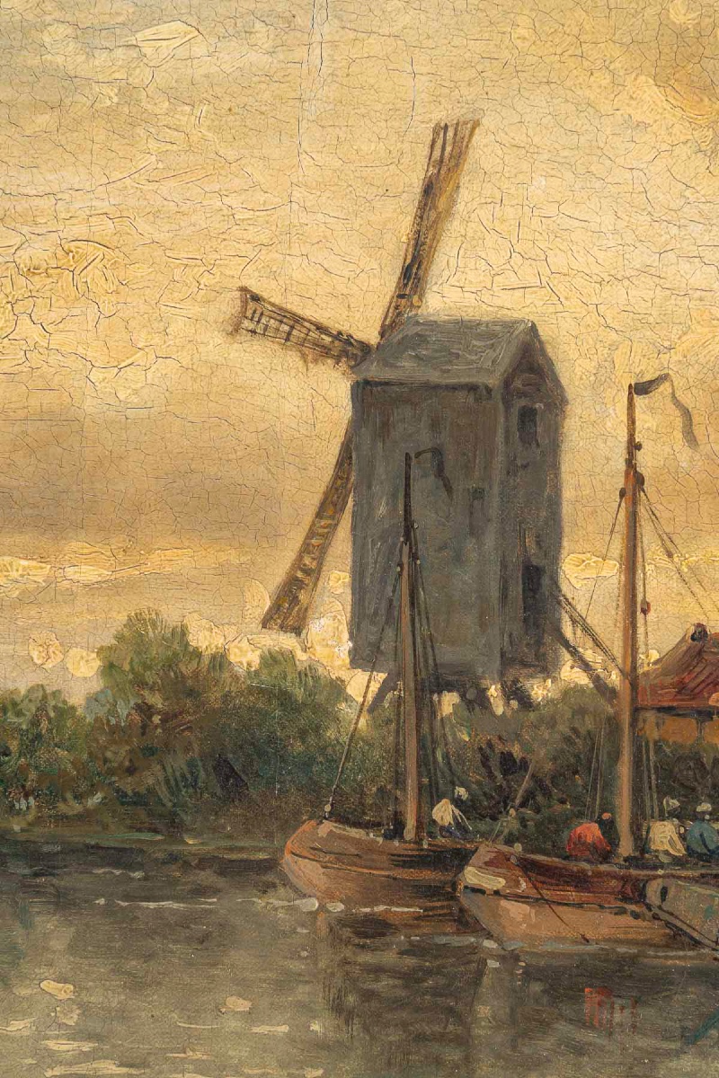 Auguste Henri Musin (1852–1923) Fin d’un Jour d’Été sur la Meuse, huile sur toile, vers 1880-photo-4