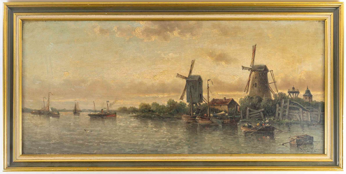 Auguste Henri Musin (1852–1923) Fin d’un Jour d’Été sur la Meuse, huile sur toile, vers 1880