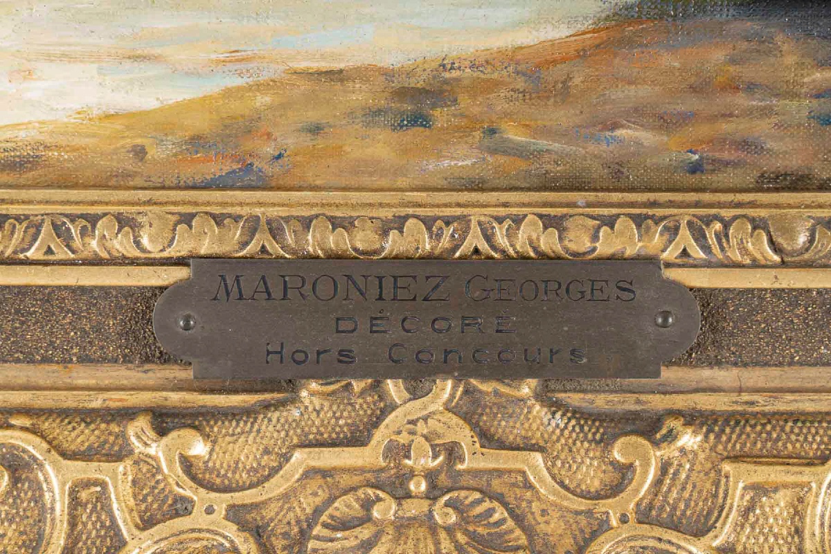 Georges Maroniez (1865–1933) – Retour de Pêche, huile sur toile vers 1900-photo-5