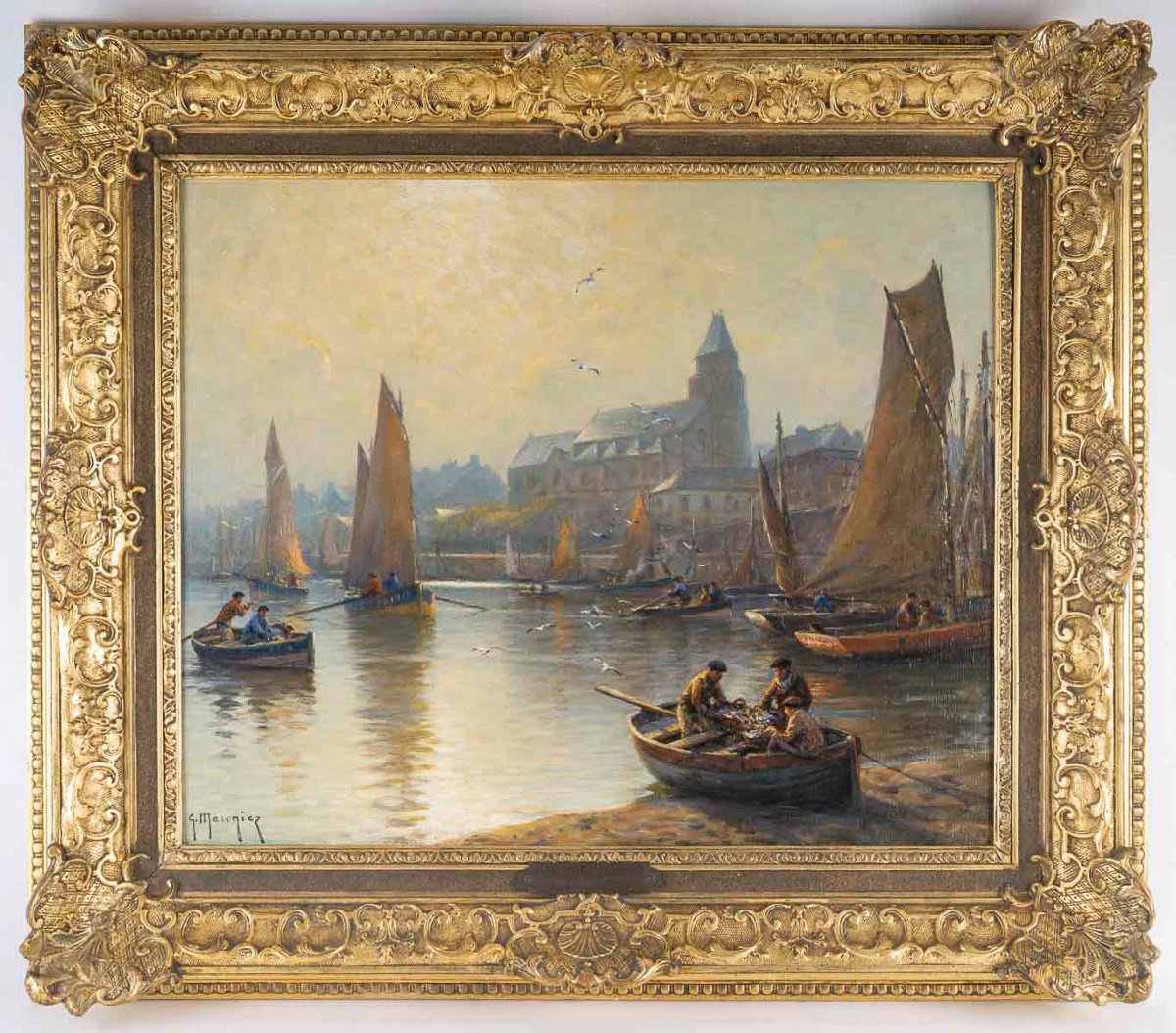 Georges Maroniez (1865–1933) – Retour de Pêche, huile sur toile vers 1900