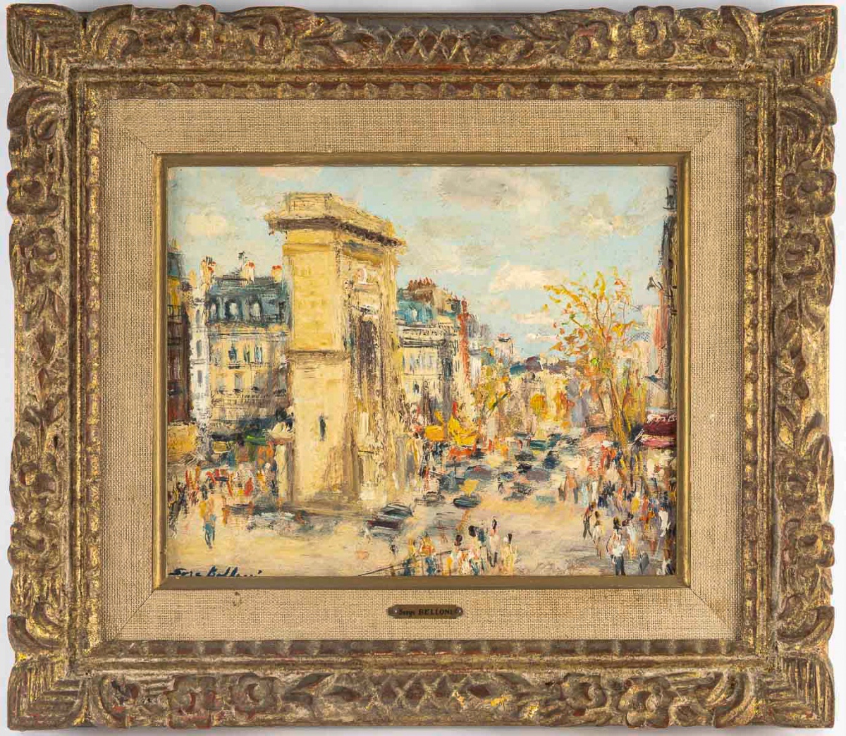 Serge Belloni (1925-2005) La Porte Saint-denis Oil On Canvas Circa 1970