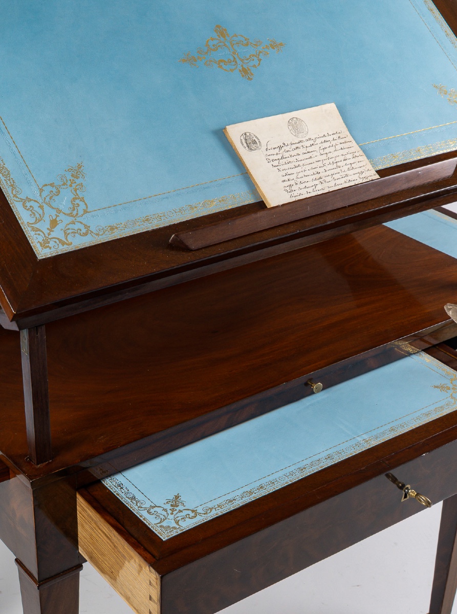 Directoire Period Mahogany And Flamed Cuban Mahogany Tronchin Table, C. 1795-1799-photo-1