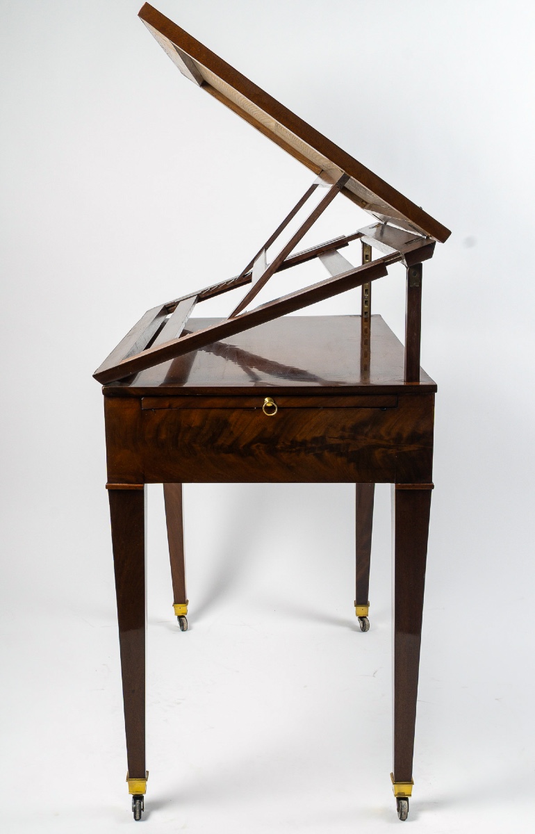 Directoire Period Mahogany And Flamed Cuban Mahogany Tronchin Table, C. 1795-1799-photo-4