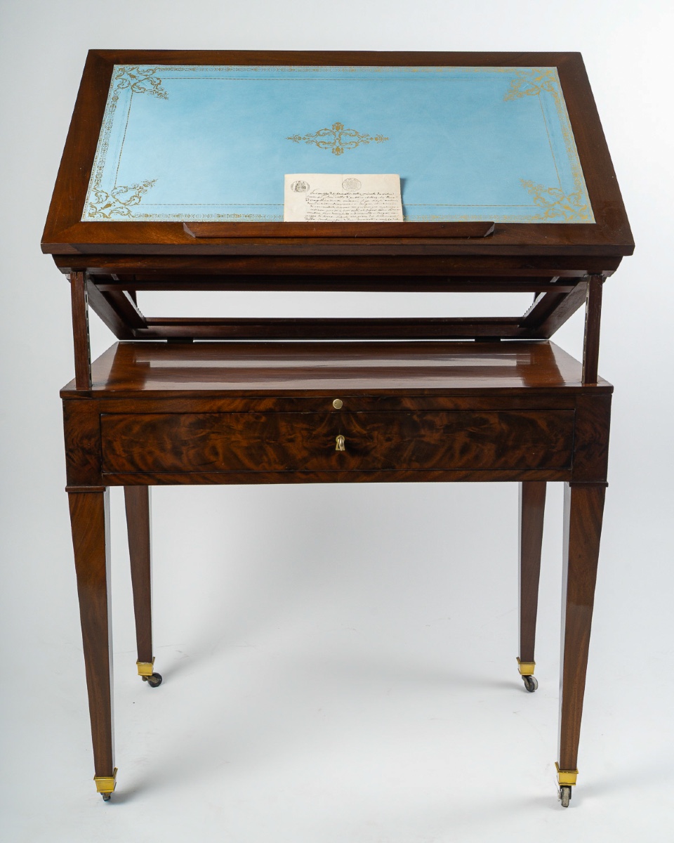 Directoire Period Mahogany And Flamed Cuban Mahogany Tronchin Table, C. 1795-1799-photo-6