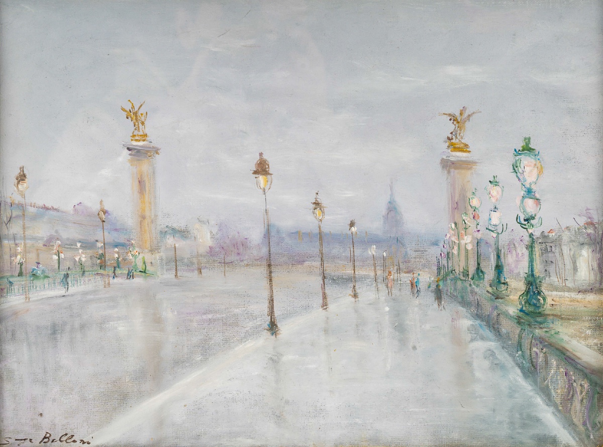 Serge Belloni (1925-2005) - The Alexandre III Bridge Oil On Panel, Circa 1980-photo-2