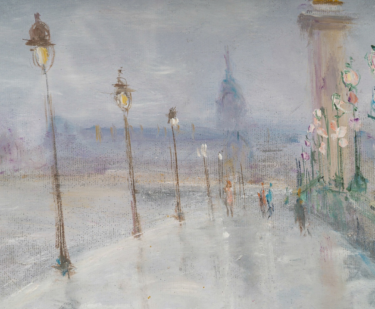 Serge Belloni (1925-2005) - The Alexandre III Bridge Oil On Panel, Circa 1980-photo-3