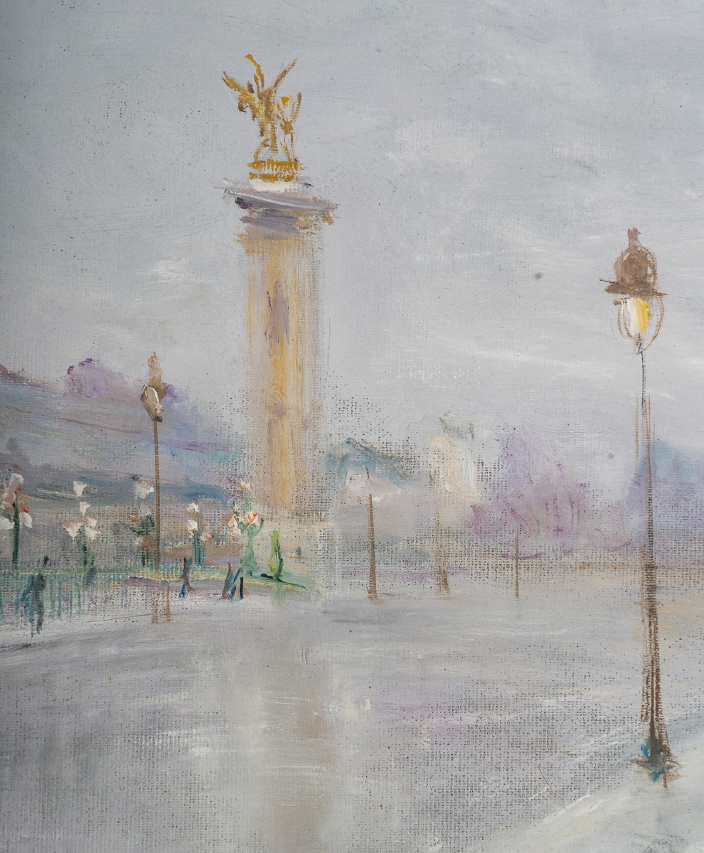 Serge Belloni (1925-2005) - The Alexandre III Bridge Oil On Panel, Circa 1980-photo-1