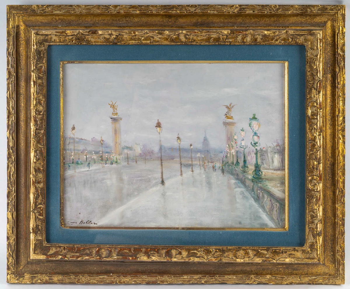 Serge Belloni (1925-2005) - The Alexandre III Bridge Oil On Panel, Circa 1980