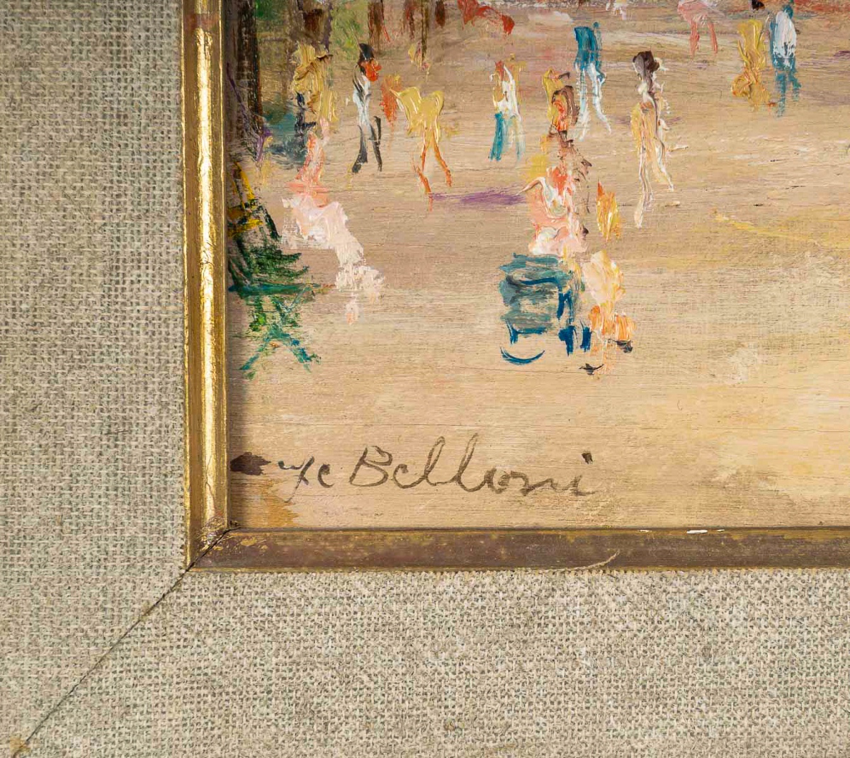 Serge Belloni (1925-2005) - Le Jardin des Tuileries huile sur bois vers 1970-photo-4