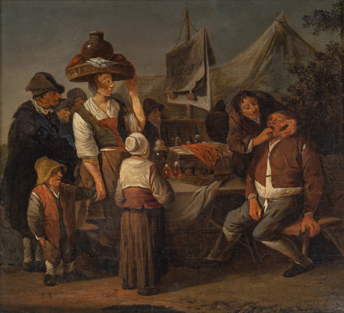 L’arracheur de dents suiveur de Pieter de Bloot, école hollandaise vers 1700-photo-2