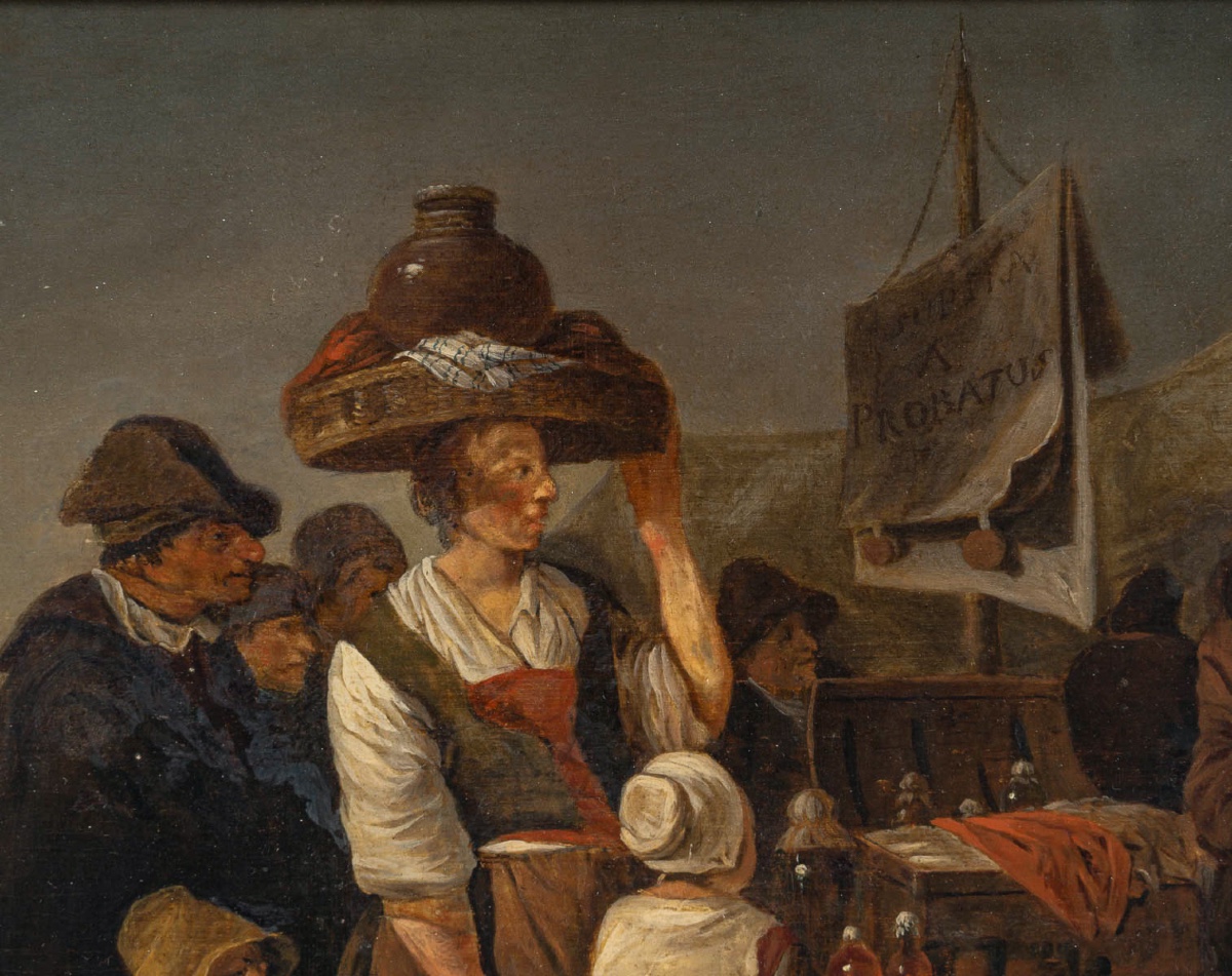 L’arracheur de dents suiveur de Pieter de Bloot, école hollandaise vers 1700-photo-3