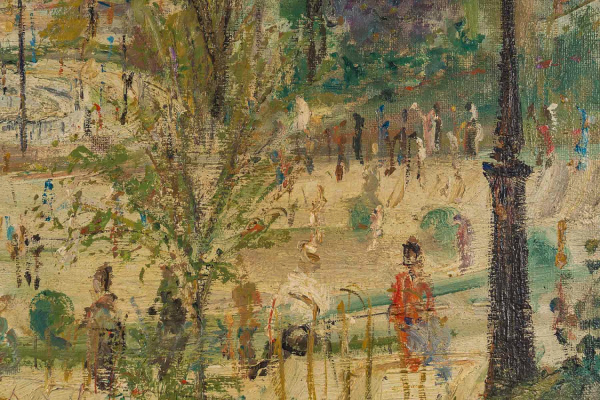 Serge Belloni (1925–2005) Montmartre Louise Michel Square From Sacré-coeur, Oil On Canvas-photo-2
