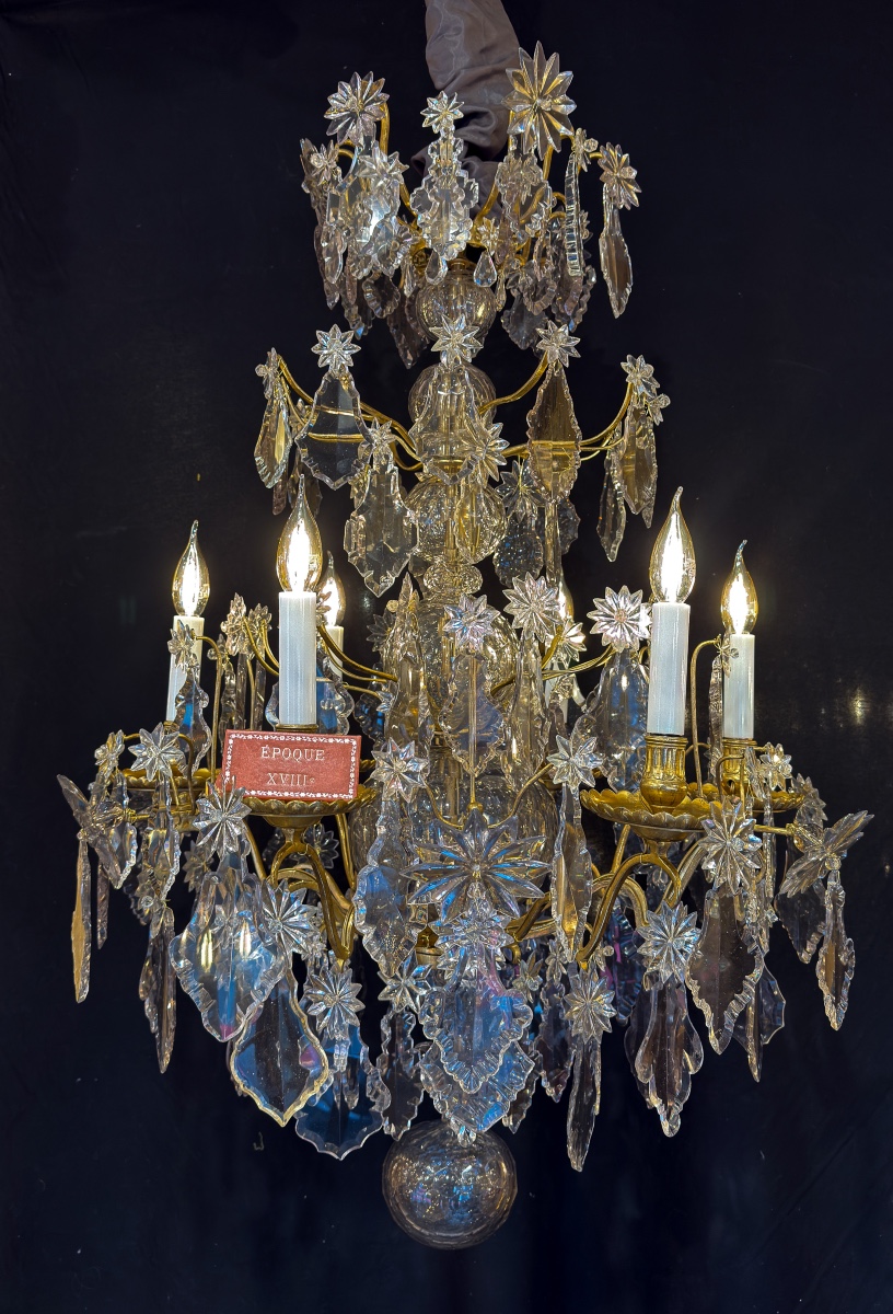 French Louis XVI Period Gilt-bronze And Cut-crystal Chandelier Circa 1770–1780