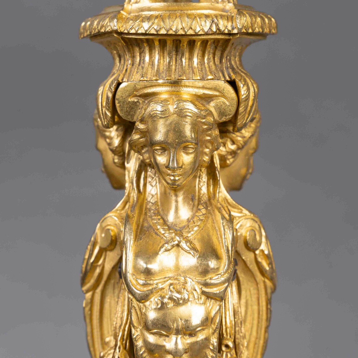 Pair Of Louis XVI Style Gilt Bronze Flambeaux, After Jean-démosthène Dugourc (1749–1825)-photo-4