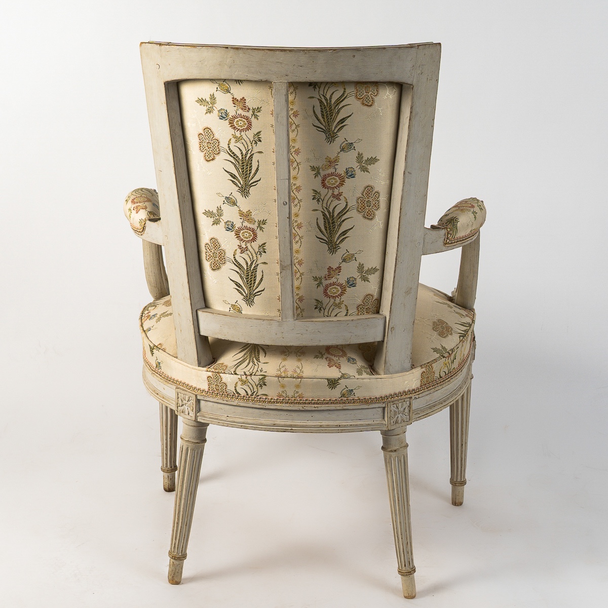 Claude Javoy, Master In 1779 Set Of Four Louis XVI Cabriolet Armchairs Period In Painted Beech-photo-3