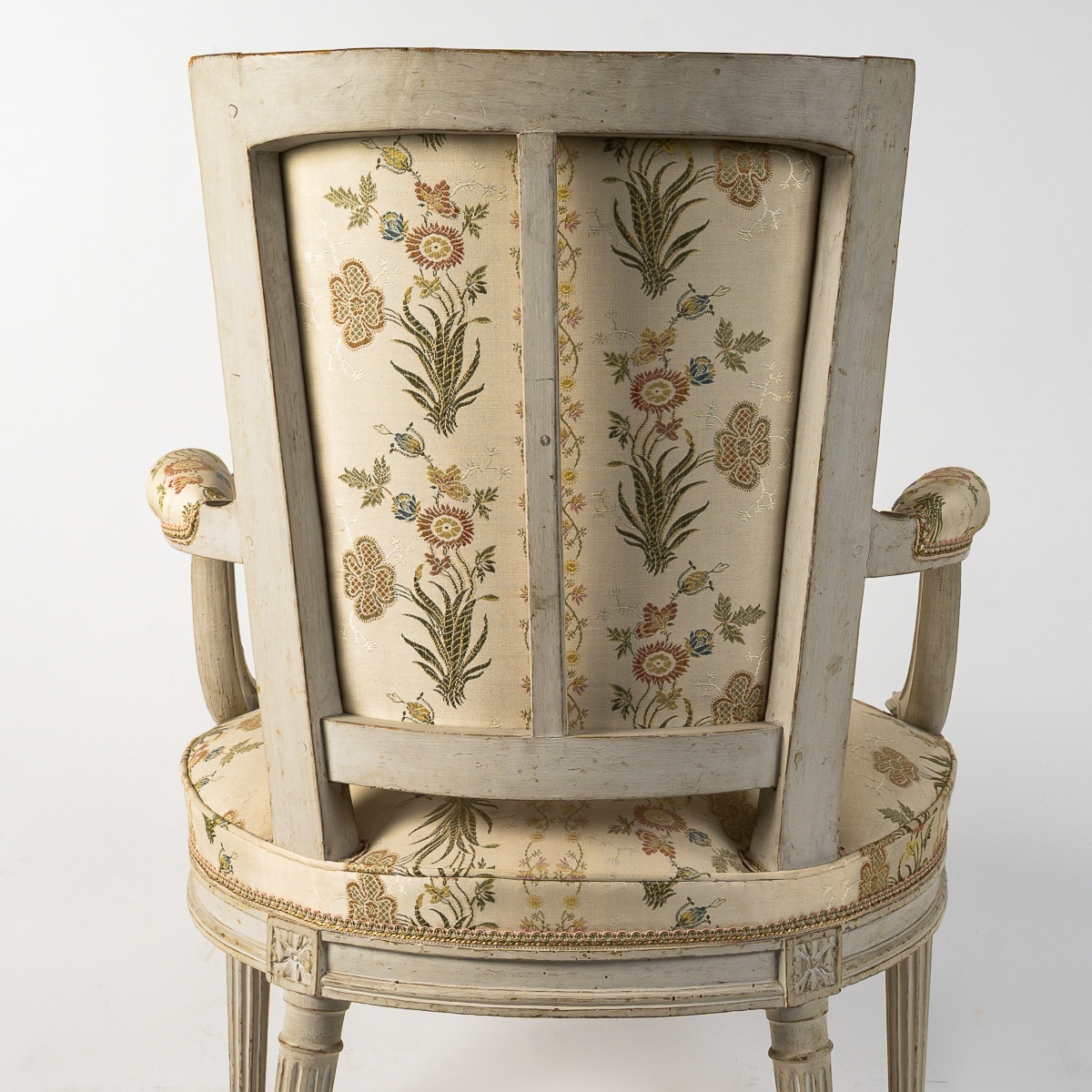 Claude Javoy, Master In 1779 Set Of Four Louis XVI Cabriolet Armchairs Period In Painted Beech-photo-4