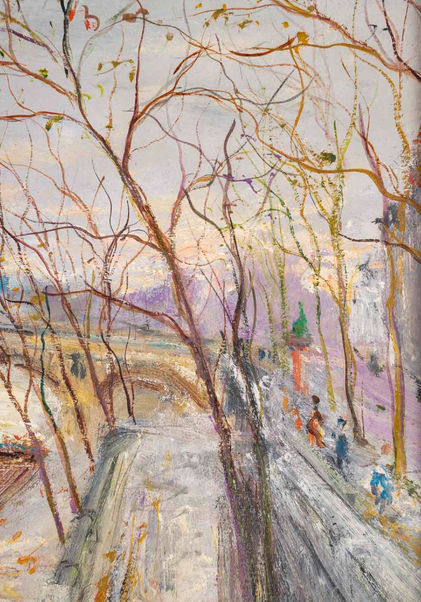 Serge Belloni (1925-2005) Le Pont Marie et l’Ile Saint-Louis Huile sur panneau vers 1970-photo-1