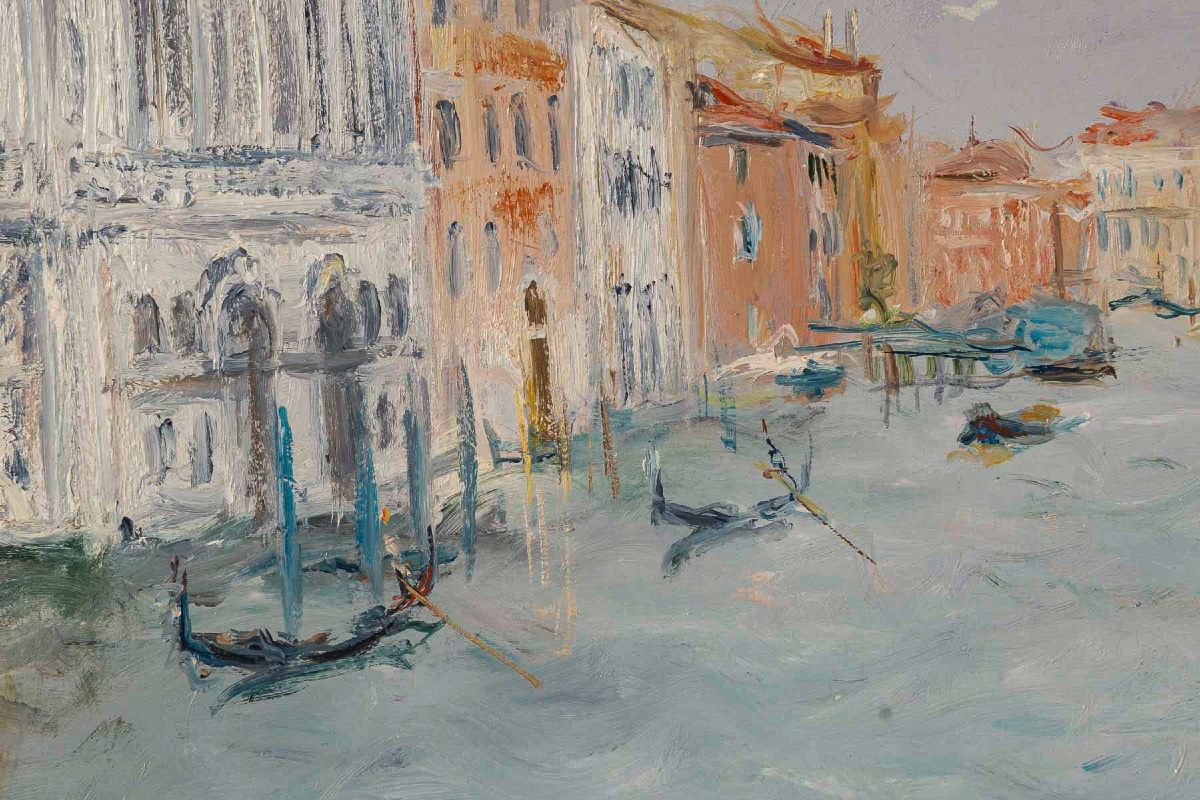 Serge Belloni (1925-2005) Vue du Grand Canal et du Palais CA’ d’Oro huile sur toile vers 1970-photo-1