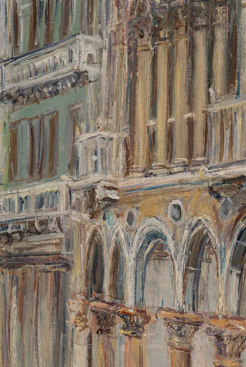 Serge Belloni (1925-2005) Vue du Grand Canal et du Palais CA’ d’Oro huile sur toile vers 1970-photo-4