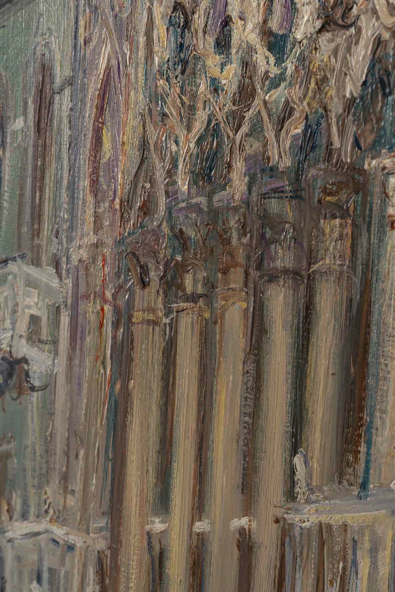Serge Belloni (1925-2005) Vue du Grand Canal et du Palais CA’ d’Oro huile sur toile vers 1970-photo-5