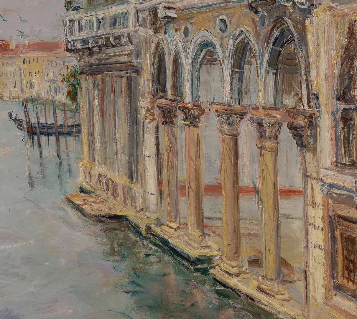 Serge Belloni (1925-2005) Vue du Grand Canal et du Palais CA’ d’Oro huile sur toile vers 1970-photo-6
