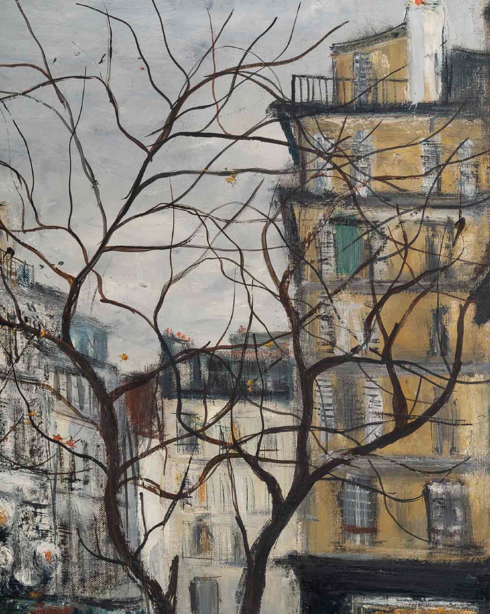 Serge Belloni (1925-2005) - La Place Furstemberg Under The Rain Oil On Canvas, Circa 1960-photo-2