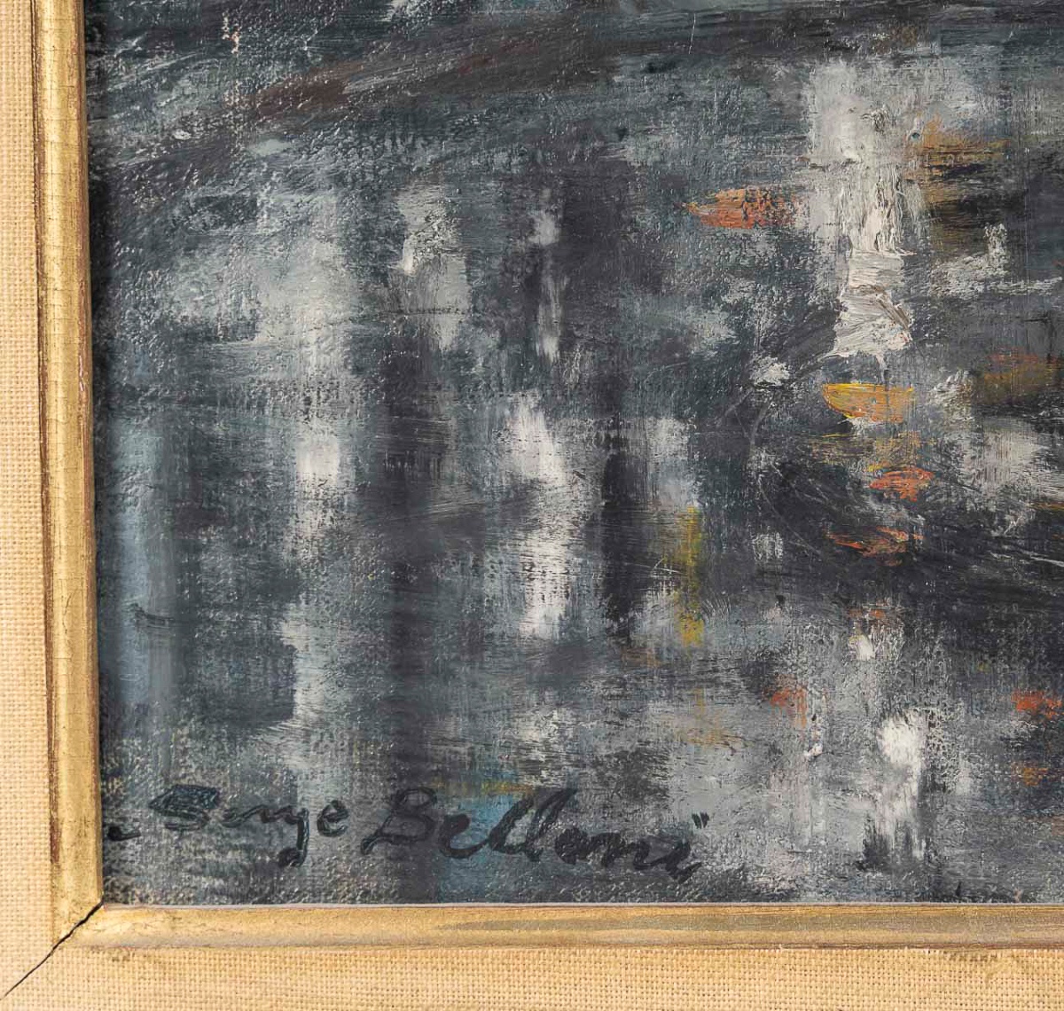 Serge Belloni (1925-2005) - La Place Furstemberg Under The Rain Oil On Canvas, Circa 1960-photo-3