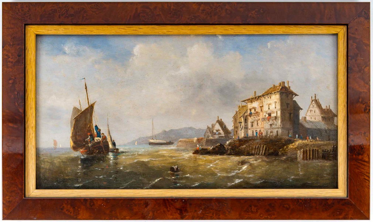 Charles-euphrasie Kuwasseg (1833-1904) Return Of The Fishermen And Landing Of The Fish-photo-3