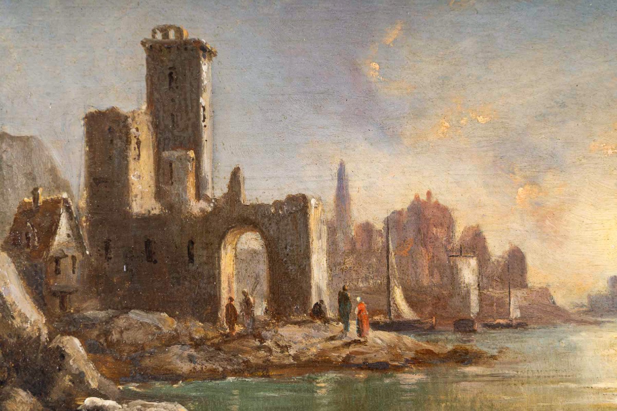 Charles-euphrasie Kuwasseg (1833-1904) Return Of The Fishermen And Landing Of The Fish-photo-3