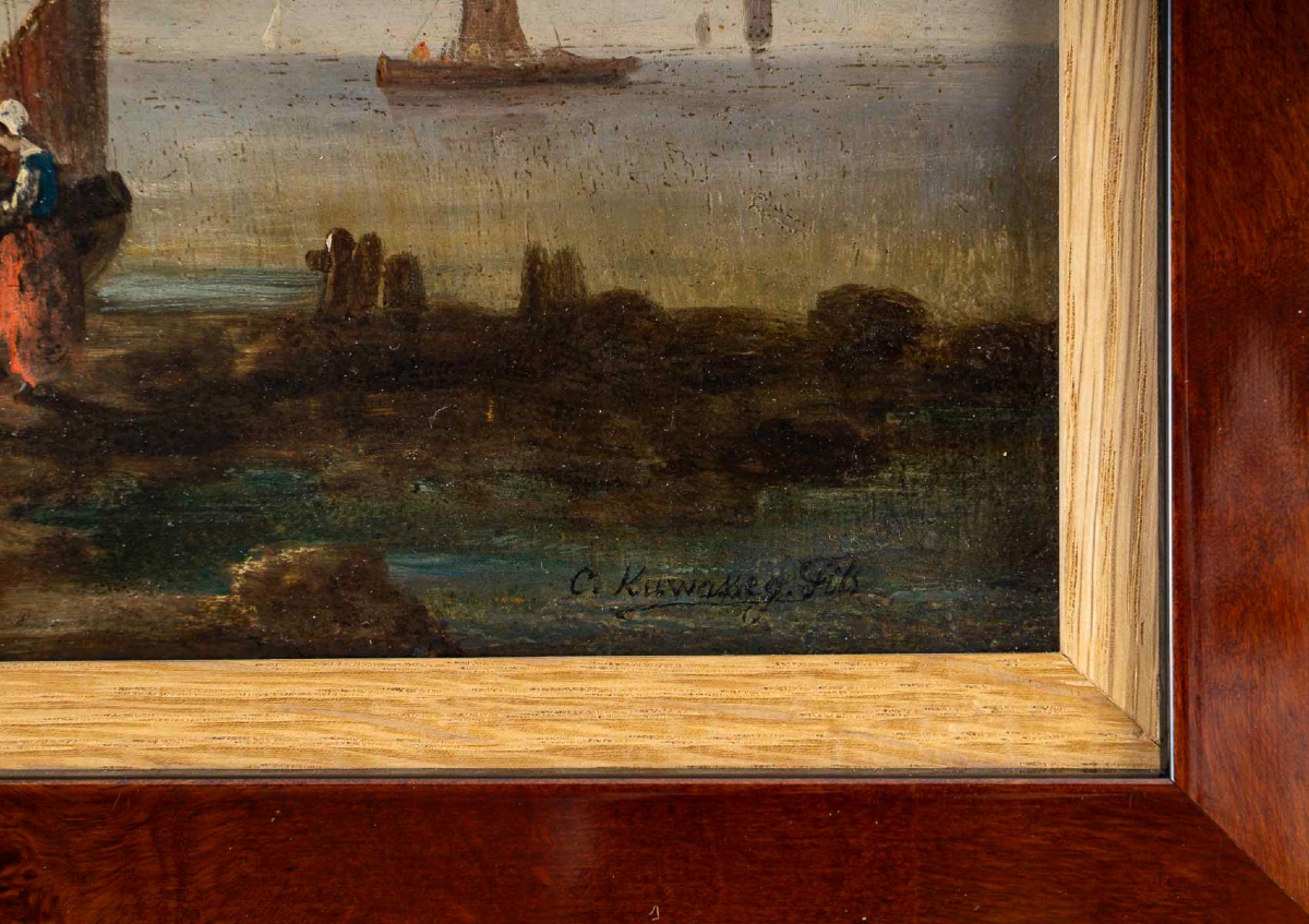 Charles-euphrasie Kuwasseg (1833-1904) Return Of The Fishermen And Landing Of The Fish-photo-6