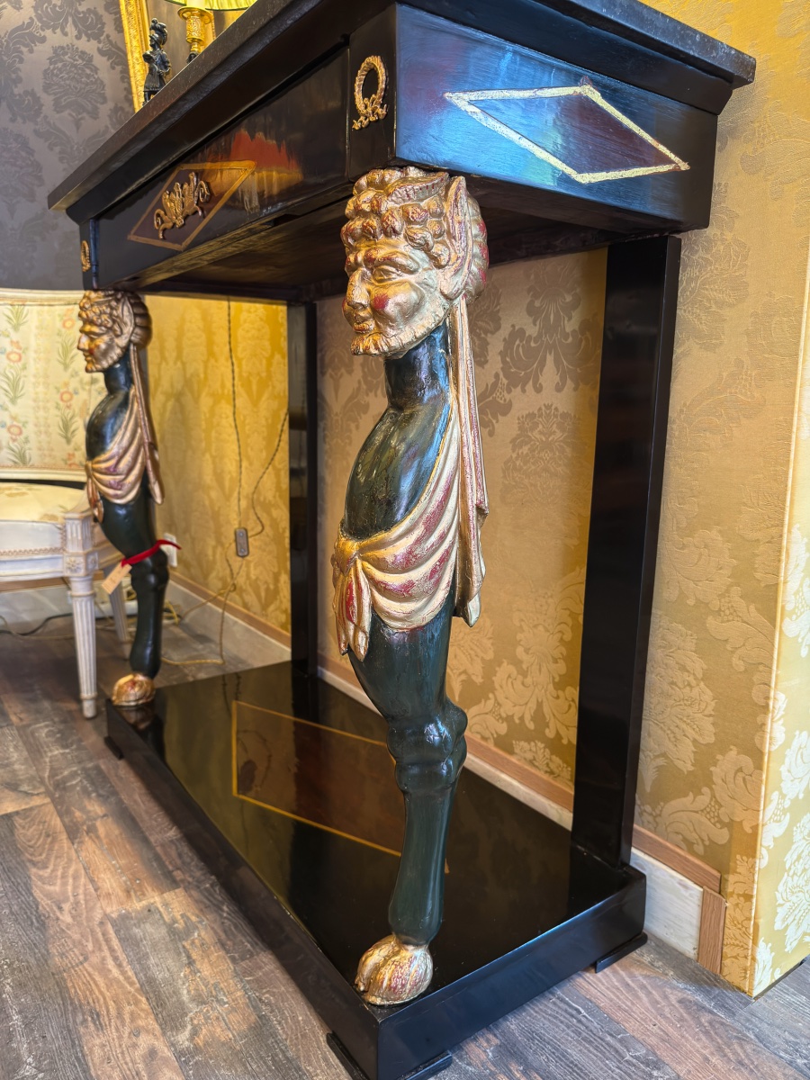 Console Empire à décor de satyres Italie vers 1810-photo-5