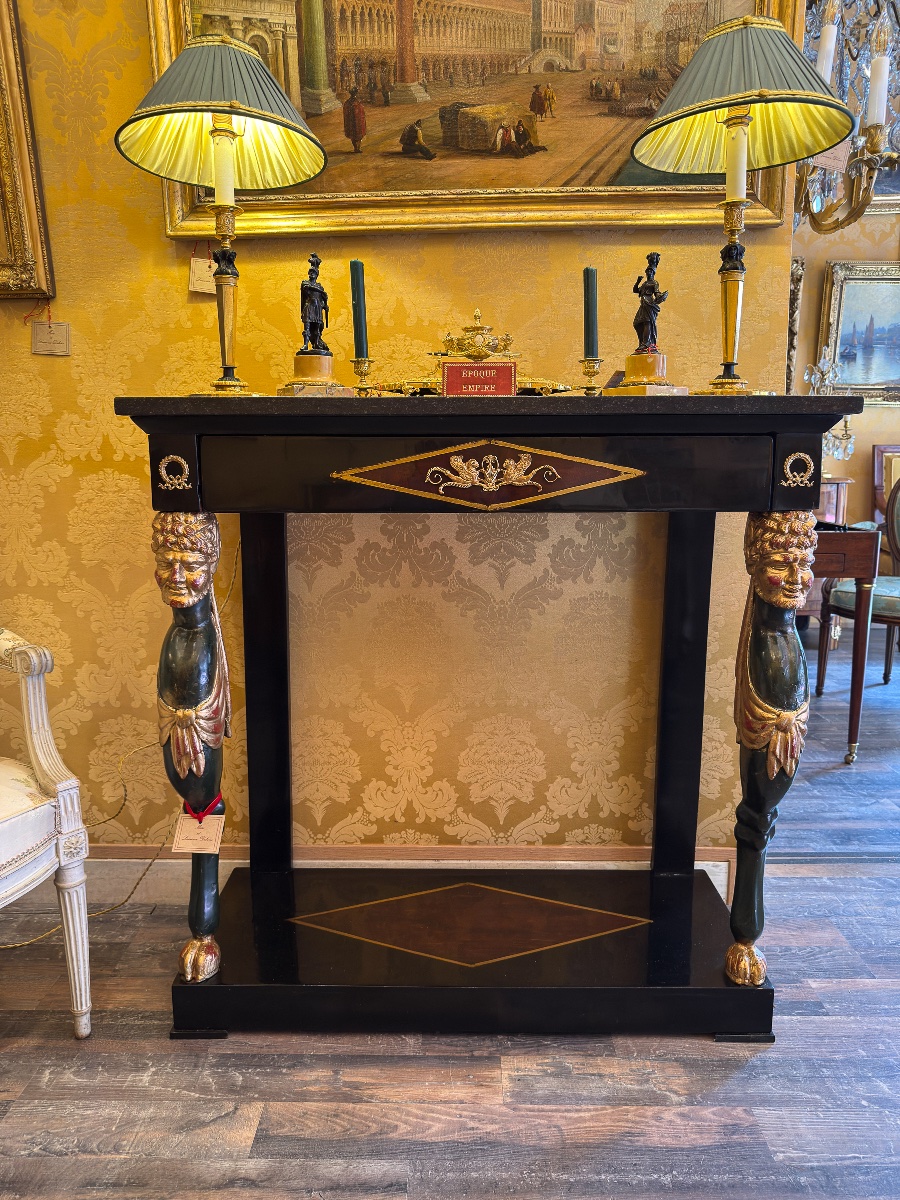 Console Empire à décor de satyres Italie vers 1810